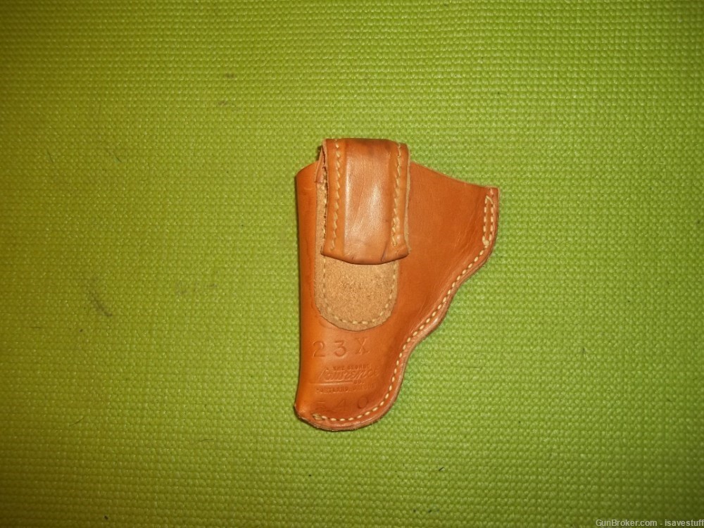Vintage George Lawrence R/H OWB Leather Holster Smith Wesson J frame & Hump-img-7