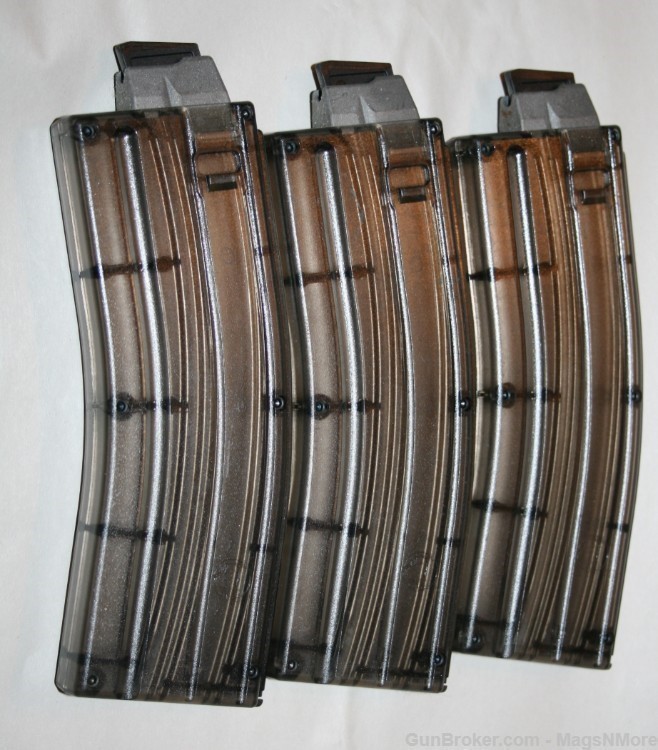 (3) Black Dog Machine X AR-15 .22LR mags SMOKE Steel Feed Lips 25rd MAG-img-0