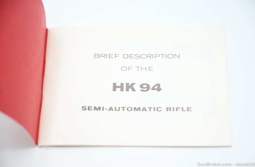 HECKLER & KOCH HK94 MANUAL/INSTRUCTION BOOKLET FACTORY GERMAN OEM RED BOOK-img-2