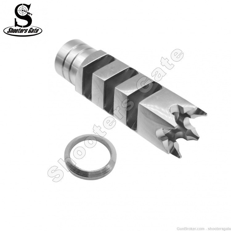 AR10 5/8X24 Muzzle Brake Stainless Steel Shooters Gate-img-0