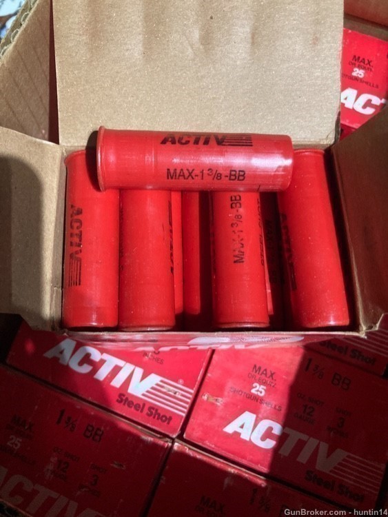 100 rounds of 12ga Activ Steel Shot 3" 1 & 3/8oz BB Shot-img-4