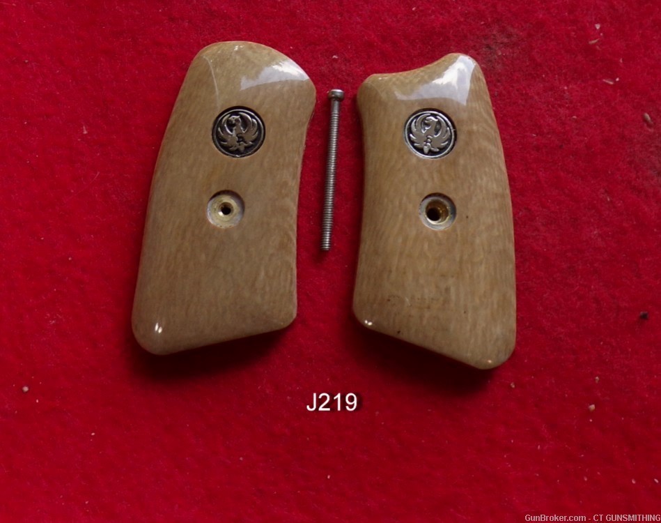  Pair Siberian Mammoth Ivory Inserts w/Ruger Mdlns  Ruger SP101 Sale!-img-0