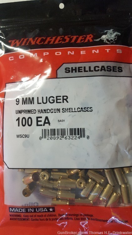 9mm NEW UNPRIMED Winchester brass-img-0