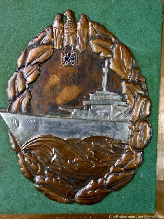 German Germany Post WW2 Large Handmade Copper Plaque Badge Military Decor-img-1