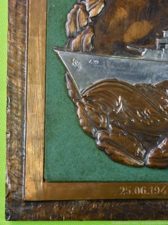 German Germany Post WW2 Large Handmade Copper Plaque Badge Military Decor-img-9
