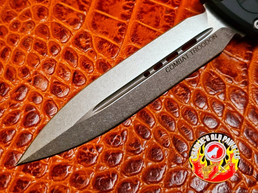 2024 MICROTECH COMBAT TROODON OTF AUTO KNIFE 3.8" STONEWASH DAGGER-img-1