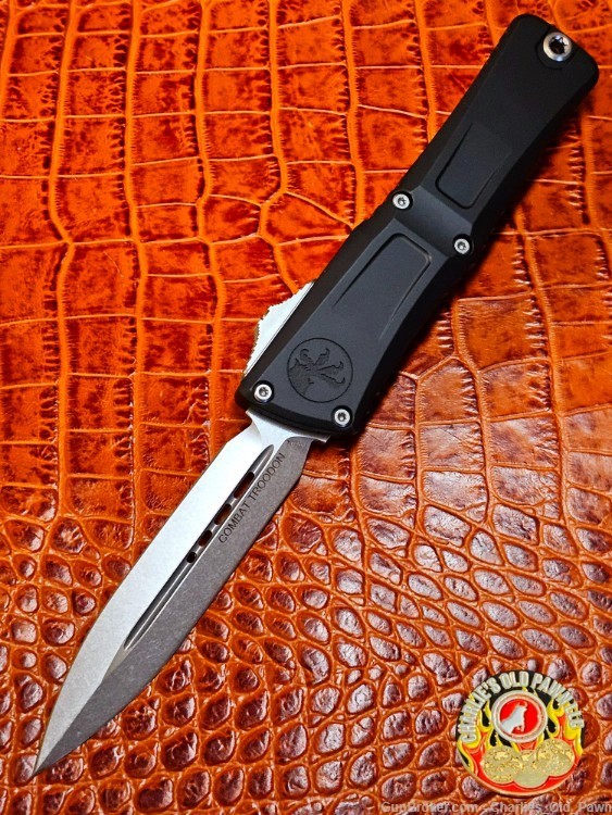 2024 MICROTECH COMBAT TROODON OTF AUTO KNIFE 3.8" STONEWASH DAGGER-img-0