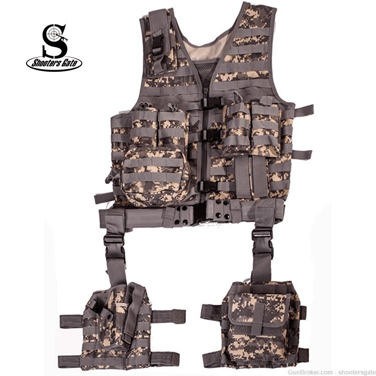 Tactical MOLLE System 10 Piece Ambidextrous Deluxe Modular Web Vest-img-0
