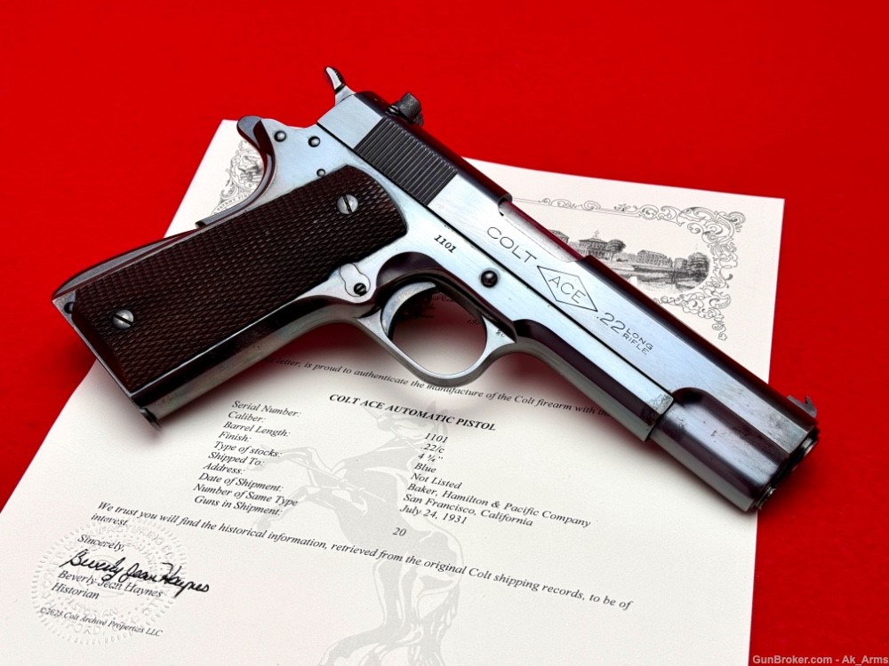 RARE 1931 Colt Ace 1911 .22LR 5" Blue Lettered *COLLECTOR MUST HAVE*-img-4