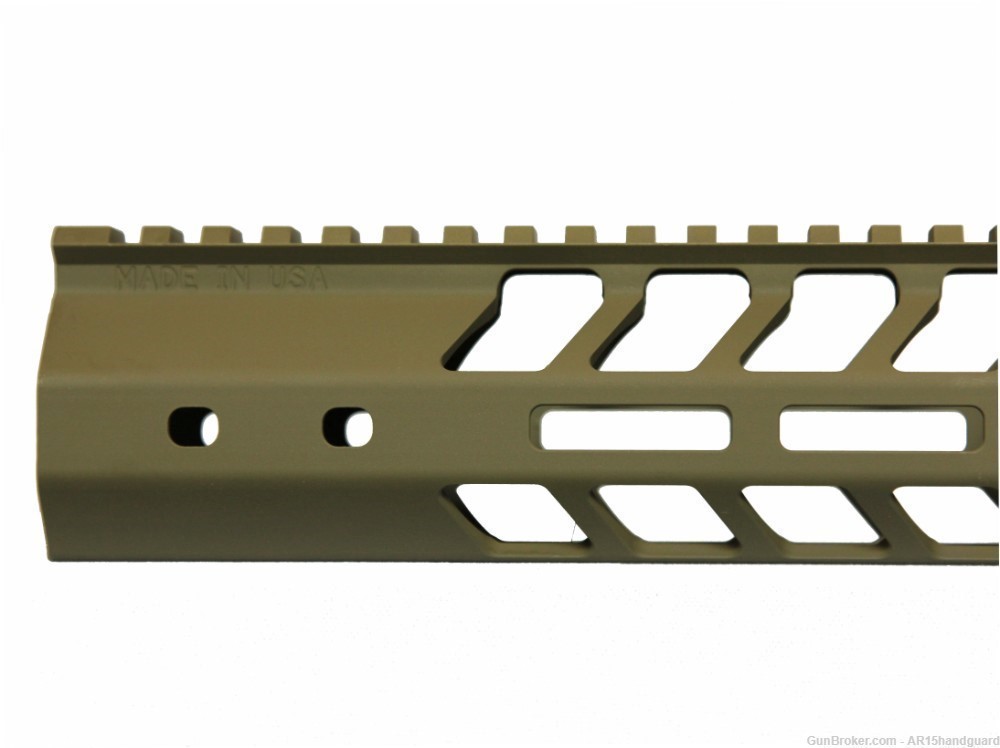 AR10 LR-308 15" Mlok Handguard HIGH Profile Cerakote FDE (MADE IN USA)-img-1