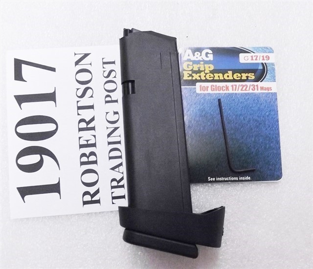 Glock 19 9mm 17rd Factory Mag w Grip Adapter 19017-img-0