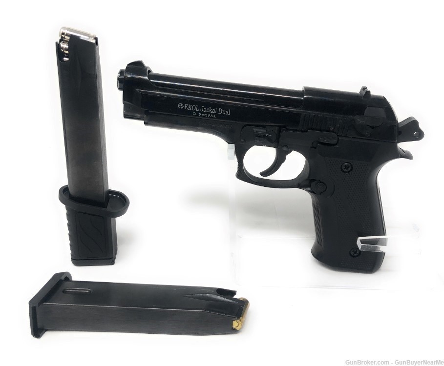 Ekol Jackal Dual Cal. 9mm P.A.K Blank Gun - Black Finish-img-1
