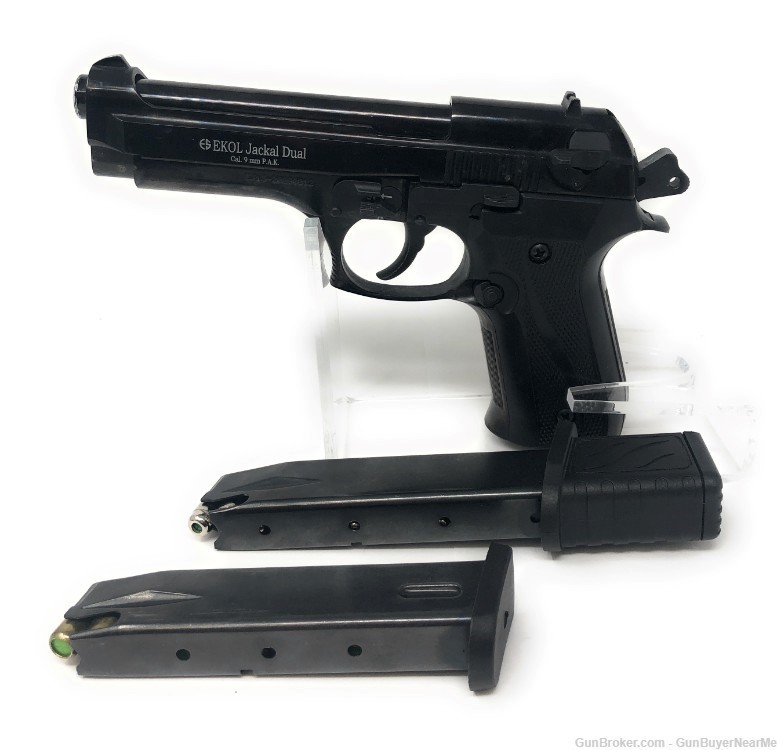 Ekol Jackal Dual Cal. 9mm P.A.K Blank Gun - Black Finish-img-6