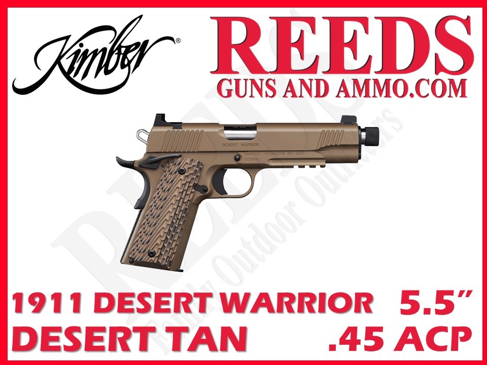 Kimber 1911 Desert Warrior TFS Desert Tan 45 ACP 5.5in 1-7Rd Mag 3000237-img-0