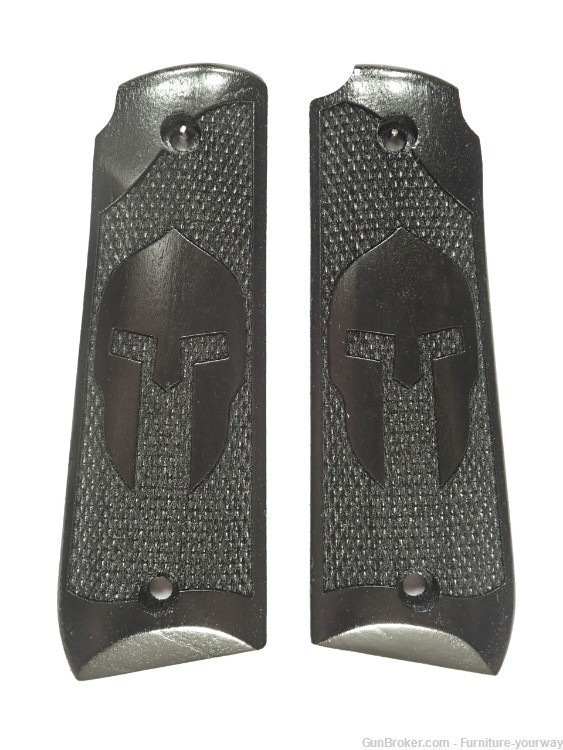 -Ebony Spartan Ruger Mark IV 22/45 Grips Checkered Engraved Textured-img-1