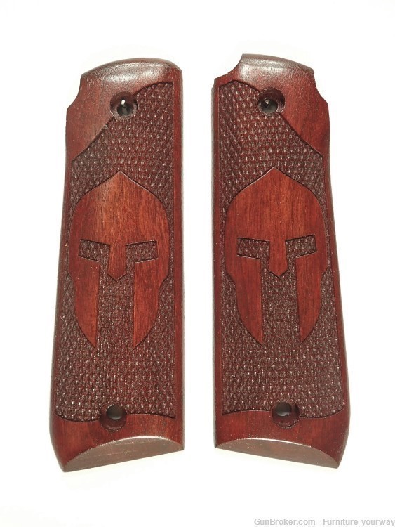 -Rosewood Spartan Ruger Mark IV 22/45 Grips Checkered Engraved Textured-img-1
