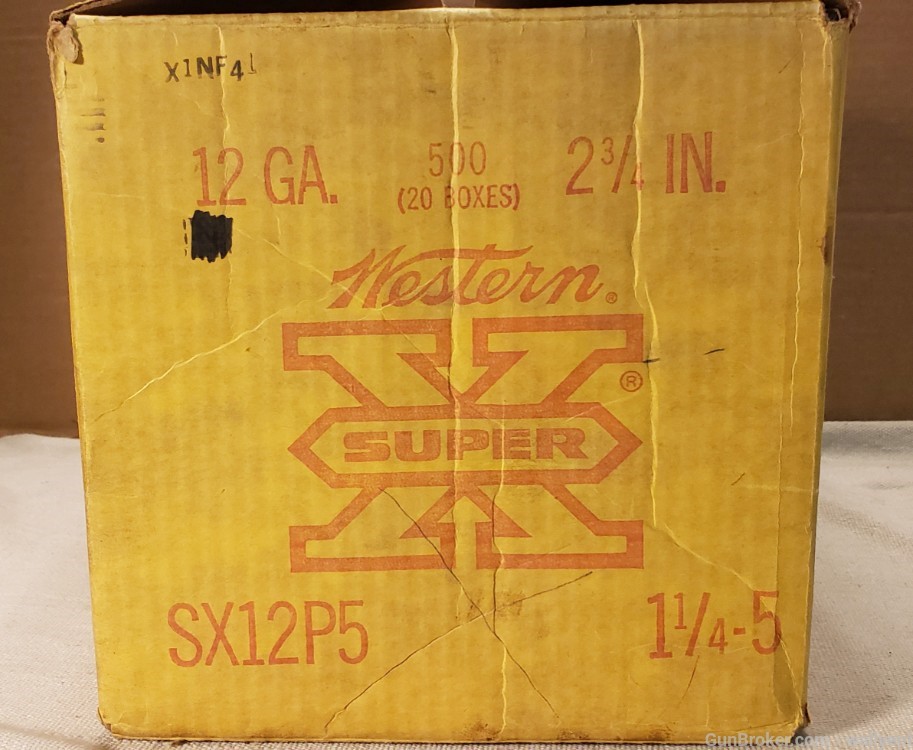 Western Super X Shotgun Shell Factory Box case Winchester Olin SX12P5 rare-img-5