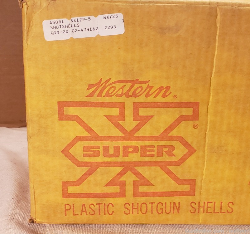 Western Super X Shotgun Shell Factory Box case Winchester Olin SX12P5 rare-img-1