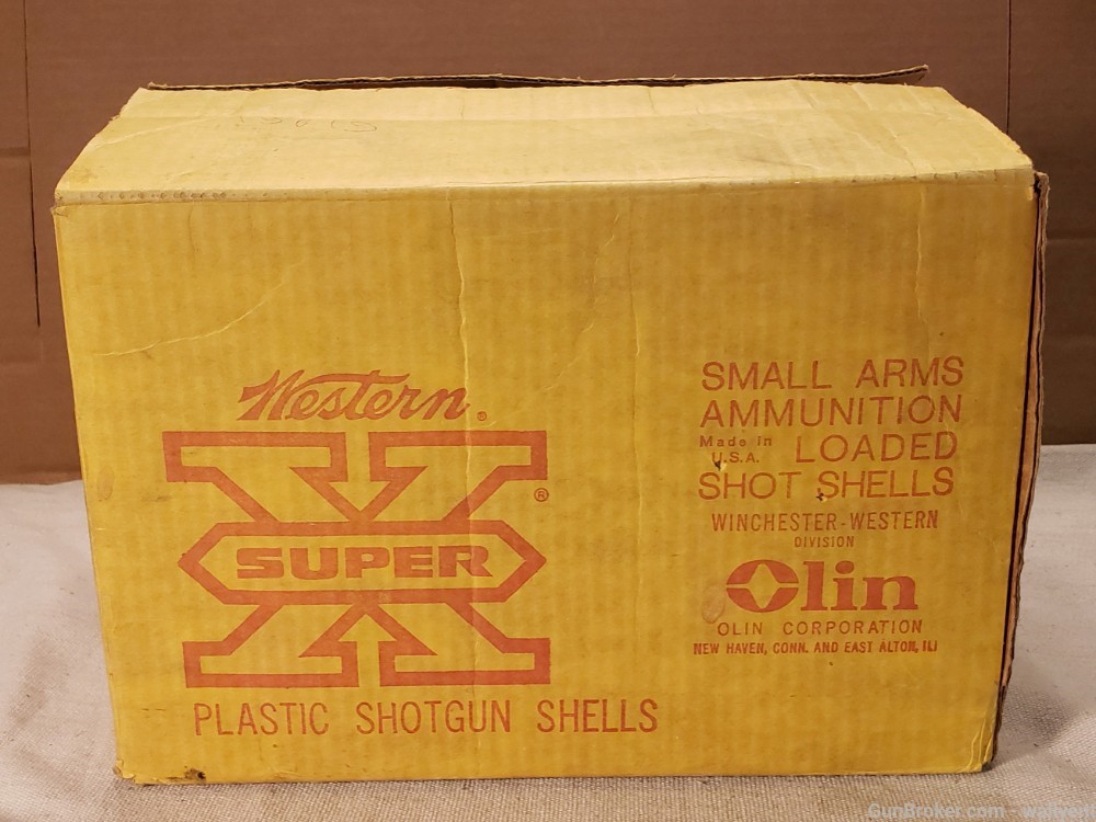 Western Super X Shotgun Shell Factory Box case Winchester Olin SX12P5 rare-img-4