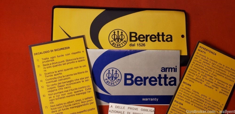 Beretta Warranty Papers 12 Ga. Shotgun packet cards-img-1