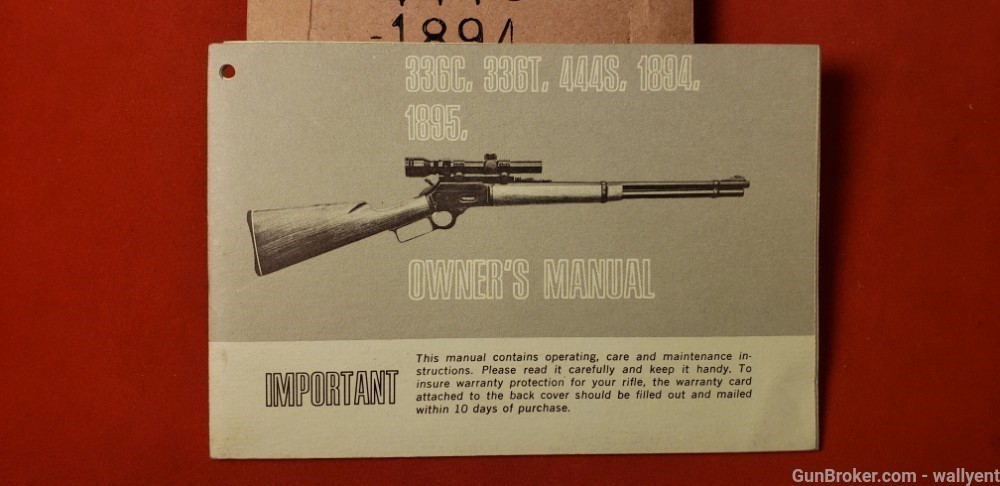 Marlin vintage Owners Manual Factory Lever Action Rifle 336 444 1894 1895 -img-1