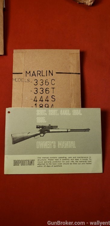 Marlin vintage Owners Manual Factory Lever Action Rifle 336 444 1894 1895 -img-0