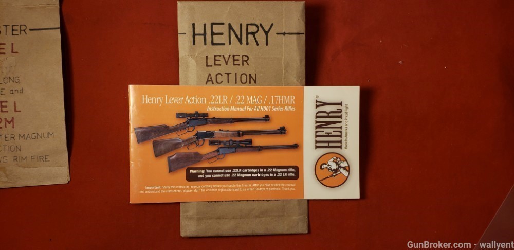 Henry Lever Action Rifle Owners Manual 22LR, 22Mag, 17HMR Factory Original-img-0