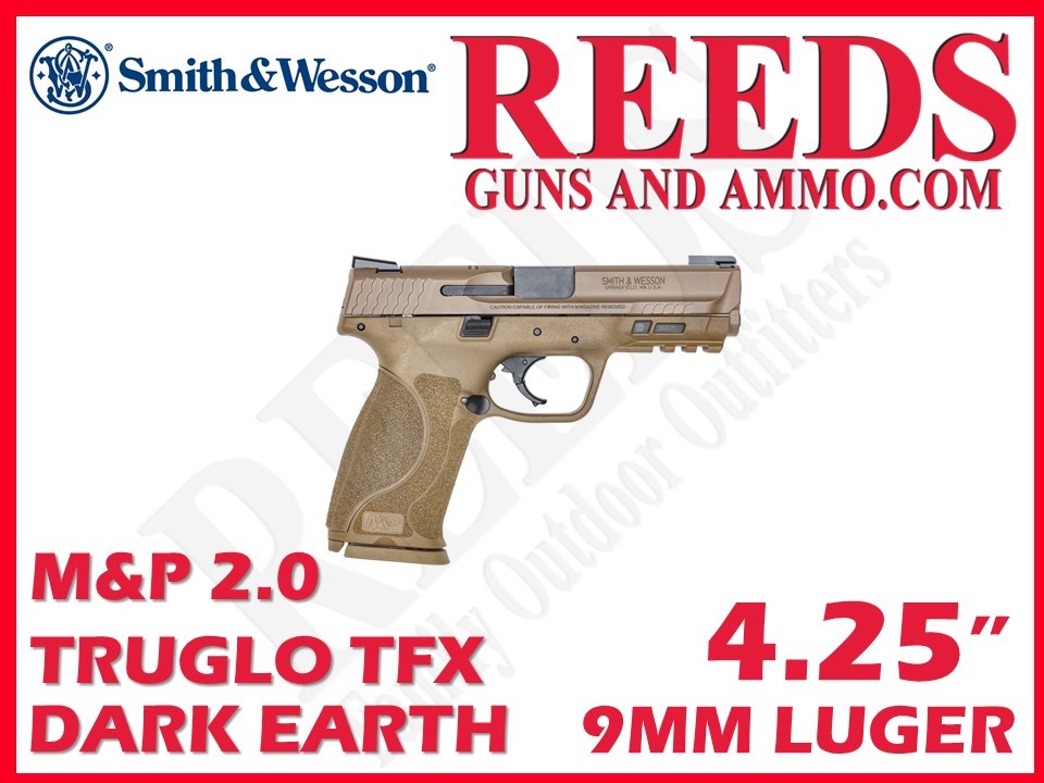 Smith & Wesson M&P M2.0 Truglo TFX FDE 9mm 4.25in 2-17Rd Mags 11767-img-0