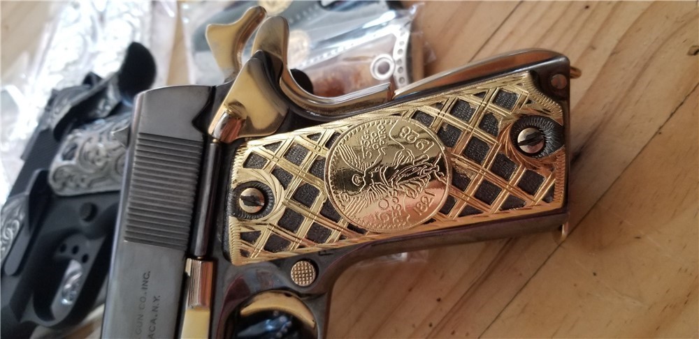 1911 grips 24kt gold plate hand engraved cachas rameadas colt kimber ruger-img-0