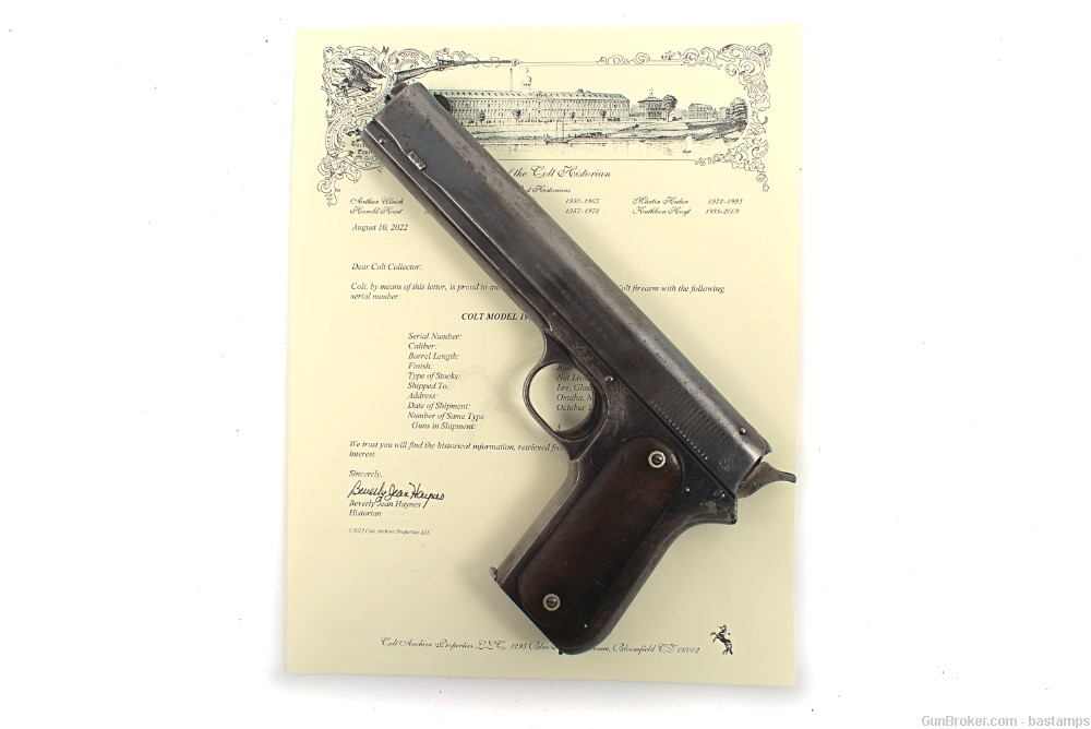 Early Colt Model 1900 Sight Safety Pistol – SN: 844 – w/ Letter!  (C&R)  -img-0