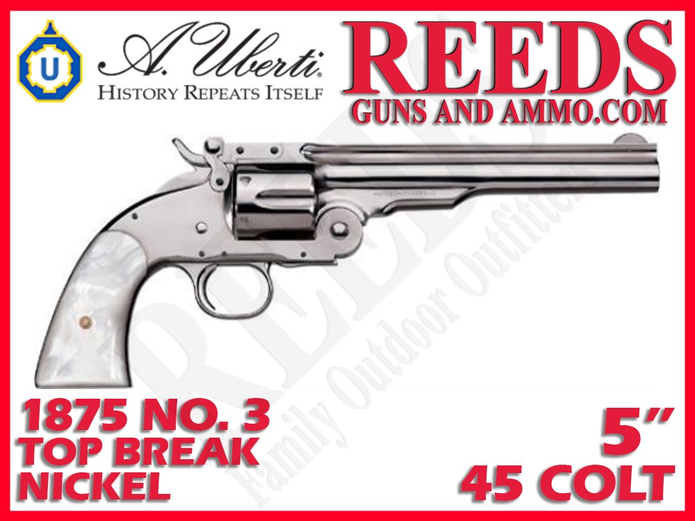 Uberti 1875 Top Break No 3 Nickel 45 Colt 5in 6 Shot 348571-img-0
