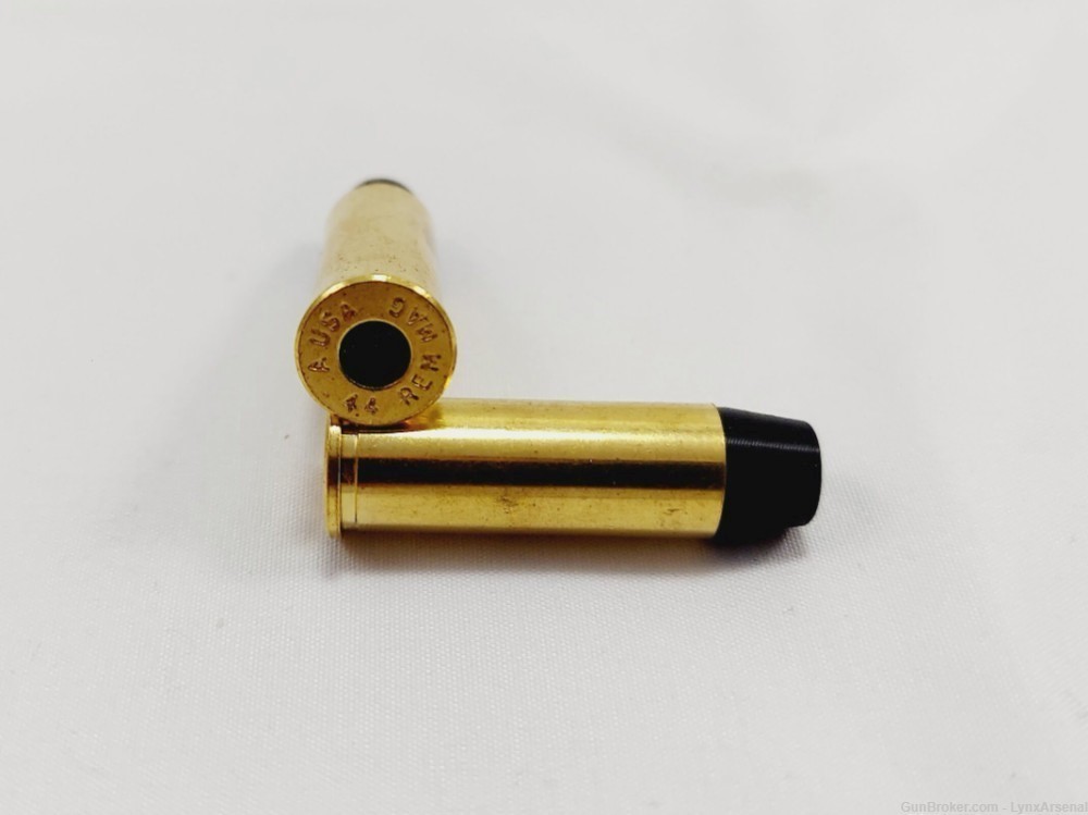 44 Magnum Brass Snap caps / Dummy Training Rounds - Set of 6 - Black-img-1