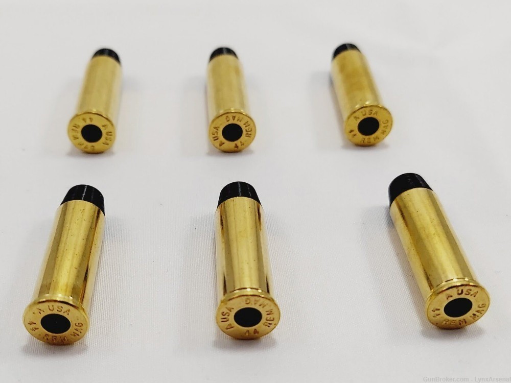 44 Magnum Brass Snap caps / Dummy Training Rounds - Set of 6 - Black-img-3
