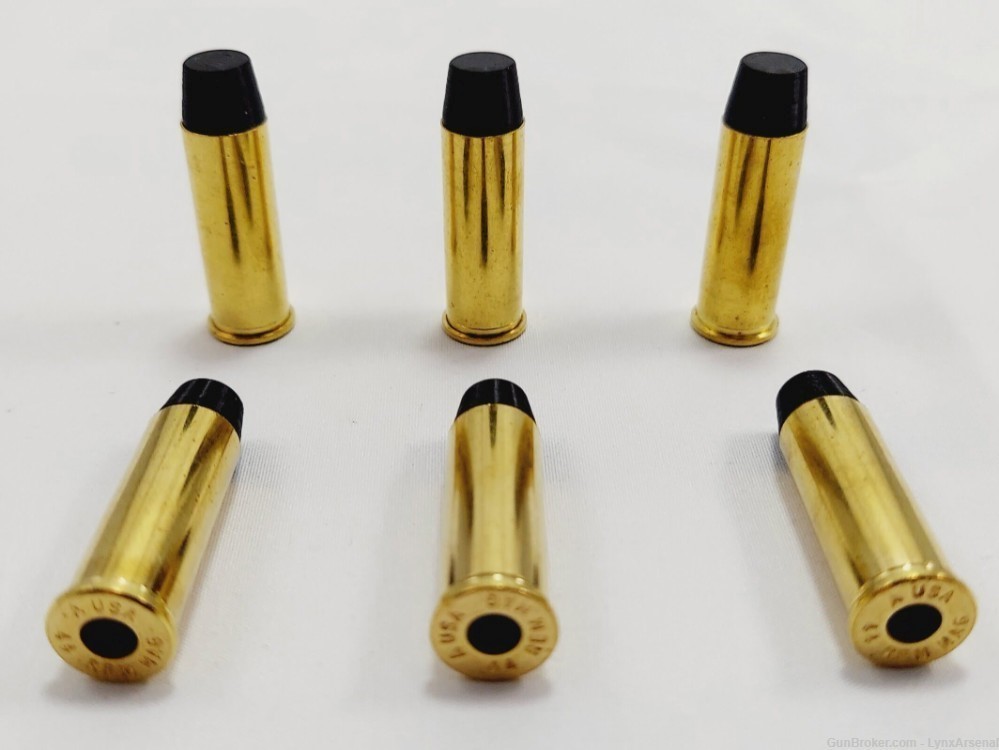 44 Magnum Brass Snap caps / Dummy Training Rounds - Set of 6 - Black-img-0