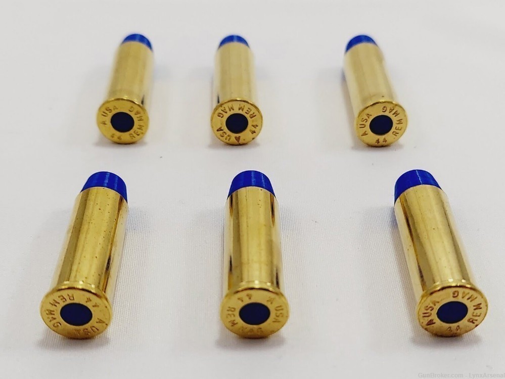 44 Magnum Brass Snap caps / Dummy Training Rounds - Set of 6 - Blue-img-3