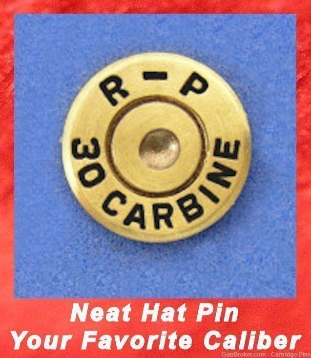 Remington R-P  30 CARBINE Cartridge Hat Pin  Tie Tac  Ammo Bullet-img-0