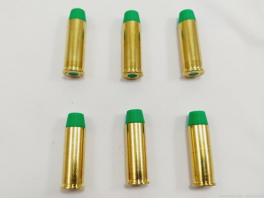 44 Magnum Brass Snap caps / Dummy Training Rounds - Set of 6 - Green-img-2