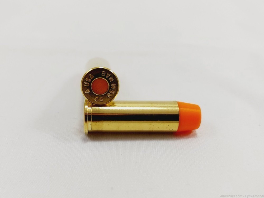 44 Magnum Brass Snap caps / Dummy Training Rounds - Set of 6 - Orange-img-1