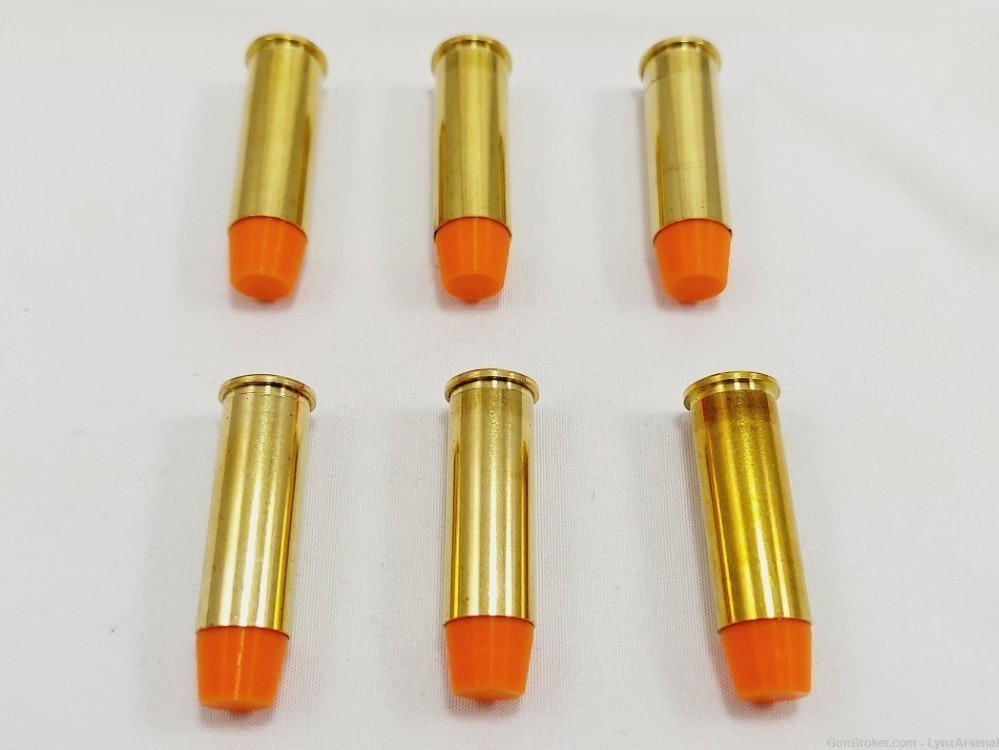 44 Magnum Brass Snap caps / Dummy Training Rounds - Set of 6 - Orange-img-4