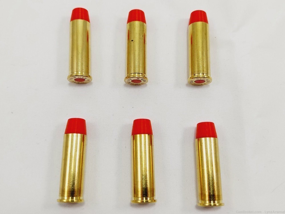 44 Magnum Brass Snap caps / Dummy Training Rounds - Set of 6 - Red-img-2