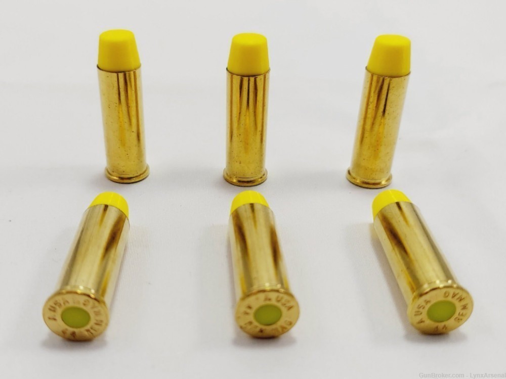 44 Magnum Brass Snap caps / Dummy Training Rounds - Set of 6 - Yellow-img-0