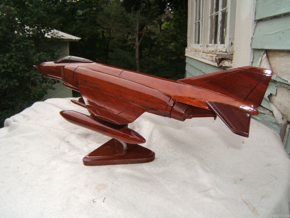 F4 Phantom Teak Wood Desk Model -img-0