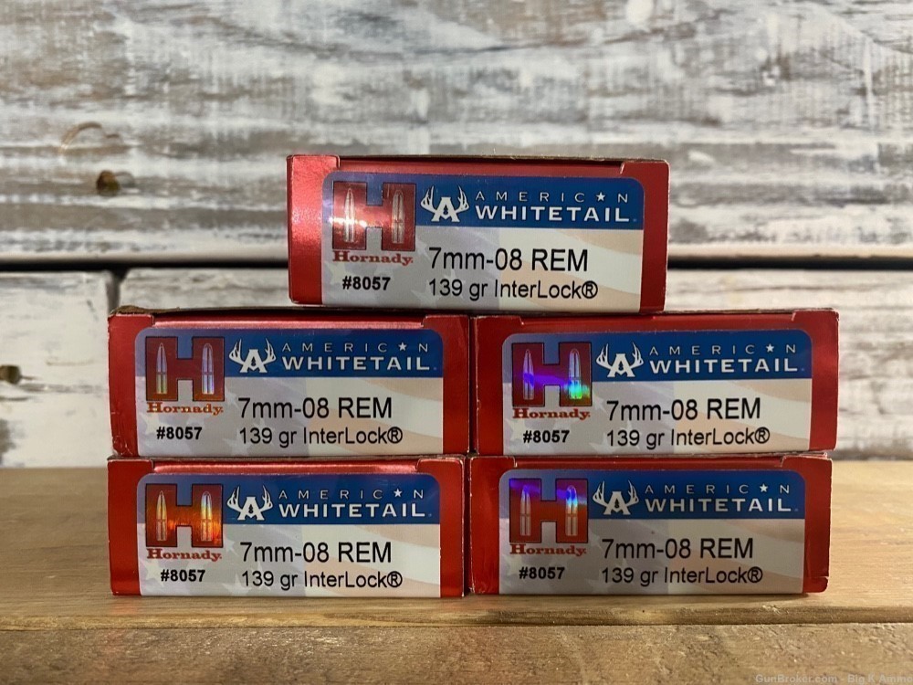 7mm-08 remington Hornady whitetail 139 grain 7mm08 REM 100 ROUNDS-img-0