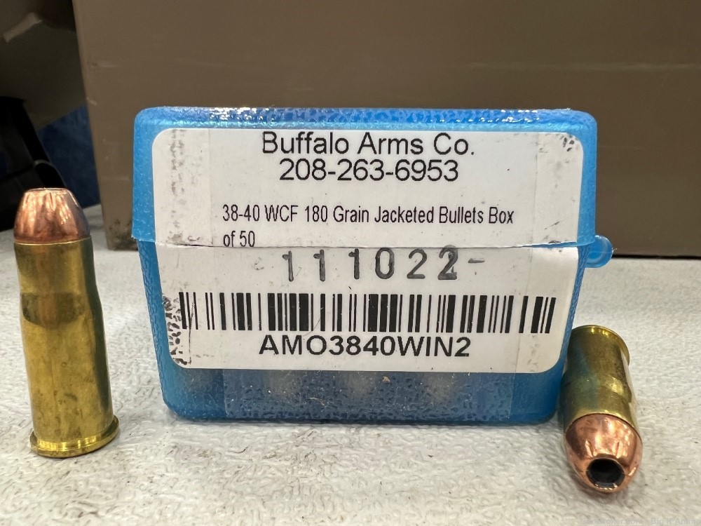 .38-40 Win lever rifle ammo 38-40 WCF 180 grain hollow pts 50 rds No CC Fee-img-0