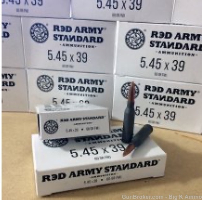 5.45 x 39mm AK74 Red Army Standard Ammo 60 Grain 100 Rounds FMJ   -img-0