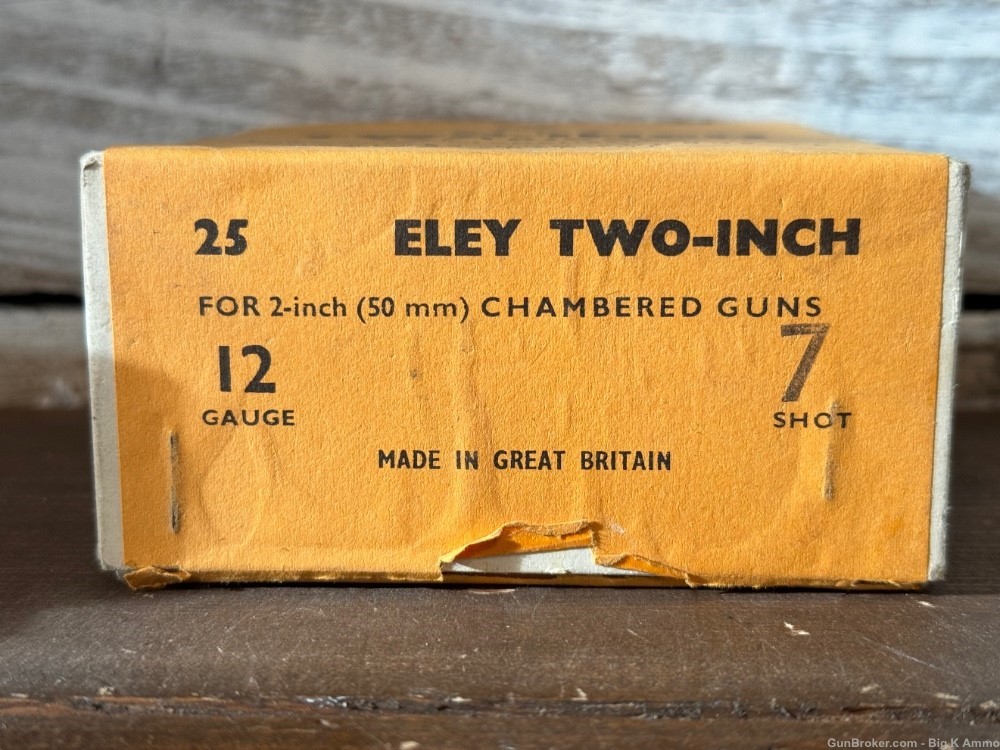 Vintage 2 Piece Box of Eley Two-Inch 12 Gauge Shotgun Shell #7 Shot 2"-img-1