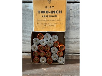 Vintage 2 Piece Box of Eley Two-Inch 12 Gauge Shotgun Shell #7 Shot 2"