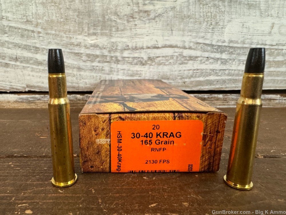 HSM .30-40 Krag 165 Grain Round nose flat Point – 20 Rounds No cc fees-img-1