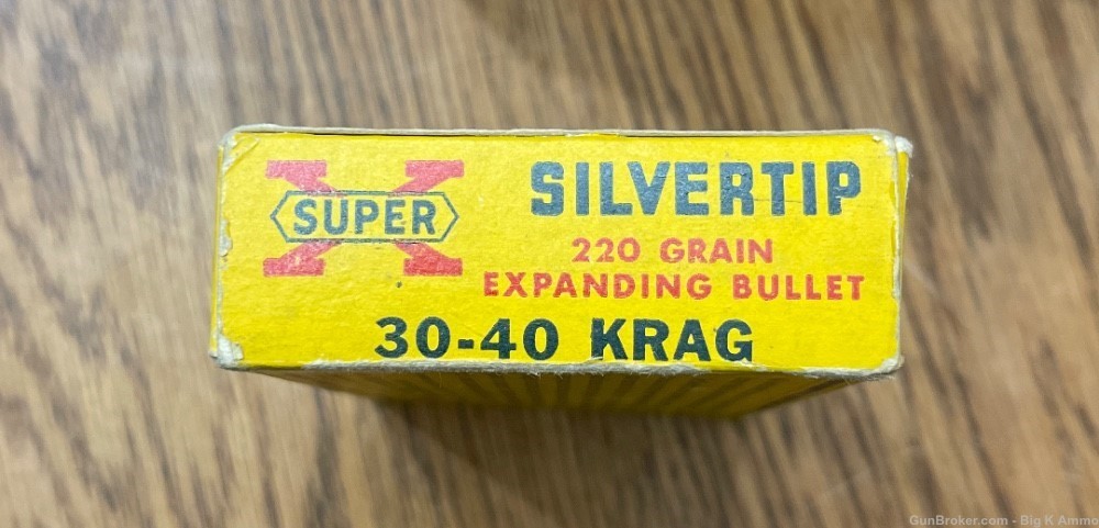 30-40 KRAG SILVERTIP Winchester western vintage collectible box 19 Rounds-img-2