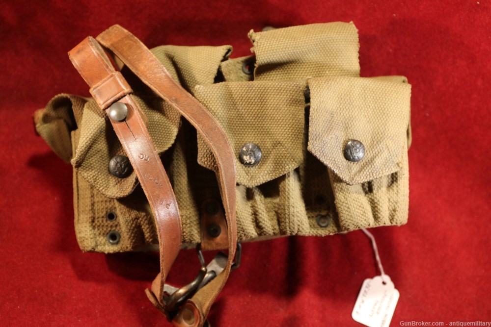 US Pre WW1 M1903 Cavalry Belt - Rare Dual Puckered Pockets - W/Saber Hanger-img-0